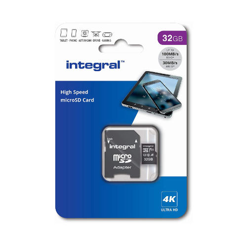 INTEGRAL Micro SD 32 GB Classe 10 100/30 MB/S con adattatore
